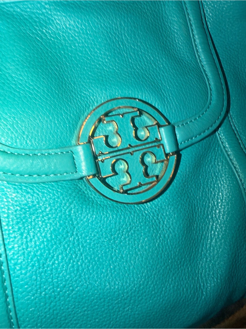 Tory Burch Turquoise 2 way bag and matching wallet! NWOT - Picture 2 of 16